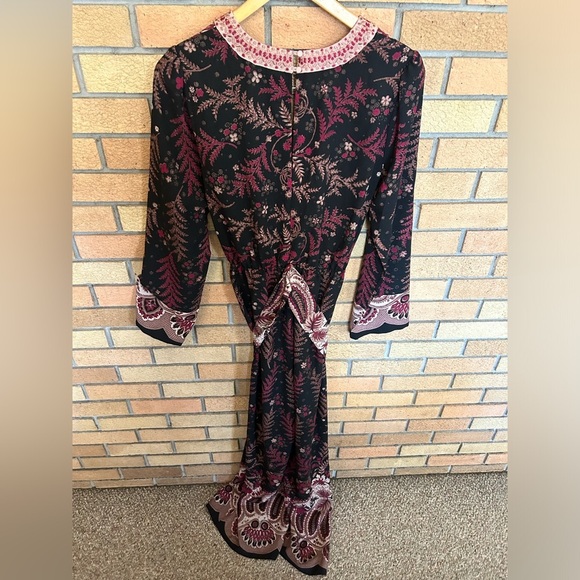 Anthropologie One September Breezeway Jumpsuit Embroidered Wide Leg Long Sleeve - Picture 7 of 11